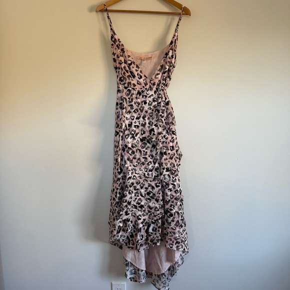 Hutch Elsa wrap leopard ruffled high-Low print Dress Size: M - Picture 2 of 4